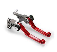 compatibili Per KLX250 KLX250S KLX250SF 2010-2020 Motocross Dirt Bike Leve Freno Frizione In Alluminio CNC Leva Pieghevole Leva Girevole Per Moto(Rosso)