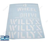 Compatibili Set 4 Cappuccio Parabrezza Portellone Stencil per Willys CJ2A CJ3A