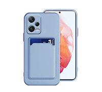 Compatible avec Coque Redmi Note 12 Pro Silicone, protection Xiaomi Redmi Note 12 Pro 5G étui pour téléphone avec porte-cartes, antichoc Ultra Fin et Anti-Rayures Carte Housse (Gris Latte)