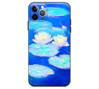 Compatible avec iPhone 13 Pro Coque Premium Silicone Housse motif Conception Carignon Pittura Famous Women Soft Bumper Bumper Sottile Vieni avec une protection d'écran (Claude Monet-Nympéas)