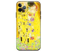 Compatible avec iPhone 13 Pro Coque Premium Silicone Housse motif conception mignon jaune Fleur Ragazzes souple antichoc Bumper ANTIGRAFFI avec une protection d'écran (Gustav Klimt-Le Baiser)