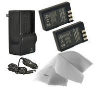 Compatible con Nikon D5000 - Batterie intelligenti ad alta capacità (2 unità) + caricabatterie da viaggio AC/DC + panno di pulizia in microfibra Nwv Direct.