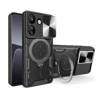 Compatible con Tecno Camon 20 4G CK6 CK6n Custodia,Compatibile con Tecno Camon 20 Pro 4G CK7n Supporto magnetico Kickstand [PC+TPU] 2 in 1 Black