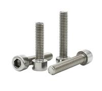 Compatible For 100pcs M1.6 M2 M3 M4 M5 M6 M8 DIN912 A2-70 304 Stainless Steel Hexagon Hex Socket No Knurled Cap Head Screw(10mm,M2 (100pcs))