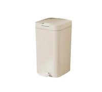 Compatible For Foot Pedal Tra Can Large Capaci Home Use High End Feeling Living Room Bedroom Batoom Tread Open Cover(18l cream color)