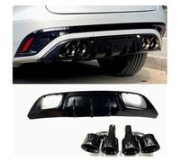 Compatible For Jaguar F-PACE 2021 2022 2023 ABS Black & Carbon Fiber Car Bumper Lip Rear Diffuser Spoiler Exhaust Cover(ABS black)