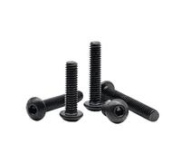 Compatible For M1.6 M2 .5 M3 M4 M5 M6 M8 Black Grade 10.9 Steel Hexagon Hex Socket Button Round Head Screw Bolt Nut Washe(M4 360pcs)