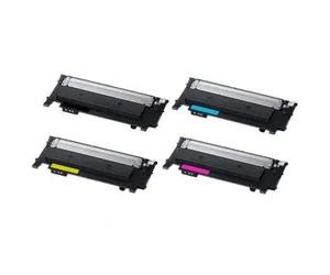 Compatible toner pack for Samsung Xpress C430/C480, includes 4 cartridges (Black, Cyan, Magenta, Yellow), high yield: Black 1500 pages, CMY 1000 pages, easy installation for optimal printing.