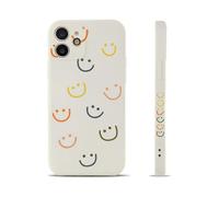 Compatible with iPhone 11 Case, Smiley Smile Face Cute Painted Design Soft Liquid Silicone for Women Girls Fashion Slim