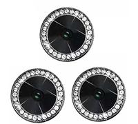 Compatible With iPhone 13 Pro/13 Pro Max - A Set of 3 Black Jewelled Glass Camera Lens Protectors