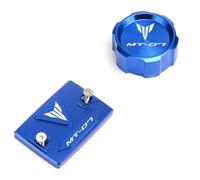Compatible with MT07 MT-07 MT 07 FZ07 2015-2021 2022 2023 2024 Front Rear brake Fluid Reservoir Cover oil filler Cap tire valve cap(Front and Rear blue)