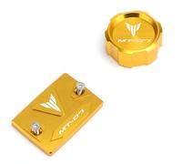 Compatible with MT07 MT-07 MT 07 FZ07 2015-2021 2022 2023 2024 Front Rear brake Fluid Reservoir Cover oil filler Cap tire valve cap(Front and Rear gold)