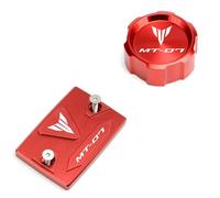 Compatible with MT07 MT-07 MT 07 FZ07 2015-2021 2022 2023 2024 Front Rear brake Fluid Reservoir Cover oil filler Cap tire valve cap(Front and Rear red)