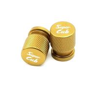 Compatible with Super CUB C70 90 110 C125 New 1 Pair Motorcycle Accessories Tire Valve Air Port Stem Cover Cap Plug CNC Aluminum Alloy(Gold)