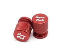 Compatible with Super CUB C70 90 110 C125 New 1 Pair Motorcycle Accessories Tire Valve Air Port Stem Cover Cap Plug CNC Aluminum Alloy(Red)