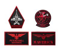 Compatible with Top Gun Hook Look Toppe 4 pezzi, Tactical Military Ricamate Air Force Navy Army Maverick Patch per abbigliamento, zaini, jeans, cappelli, accessori fai da te