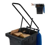 Relaxdays Compattatore Rifiuti, Trash Compactor, Pressa Bidone Spazzatura Esterno Compattatore Domestico Acciaio, Nero