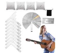 Compatto Guitar Radius Gauge, Reusable Guitar Luthier Ruler, 3,46 x 2,76 x 2,56 Inches Notched String Action Measuring Tool for Bass Setup and Fretboard Algnment