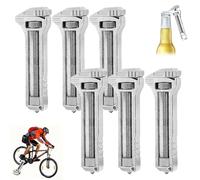 Compatto Multitool, Mini strumento regolabile in lega di alluminio con apribottiglie e pulsante, leggero e multifunzione EDC per campeggio e escursioni (6 pezzi)