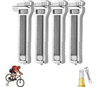 Compatto Multitool, Mini strumento regolabile in lega di alluminio con apribottiglie e pulsante, leggero e multifunzione EDC per campeggio e escursioni (4 pezzi)