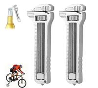 Compatto Multitool, Mini strumento regolabile in lega di alluminio con apribottiglie e pulsante, leggero e multifunzione EDC per campeggio e escursioni (2 pezzi)