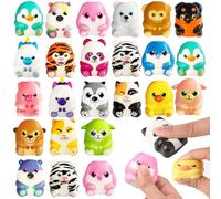 ComPDCVD 24 Pezzi Squishy Antistress Gadget Compleanno Bambini Animali Kawaii Squishy Antistress fine festa compleanno bambina giochi Pensierini Giochini Scuola Rimbalzo Lento Alleviare