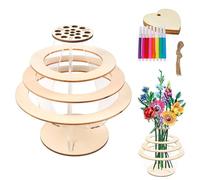 ComPDCVD vaso in legno per fiori Lego Vaso Puzzle 3D Vasos per Fiori In Legno supporto set di vasi di fioris in legnos per lego, rose e orchidee, fioris, regalo per gli amanti dei fioris