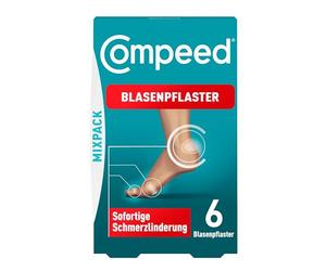 Compeed 6 cerotti idrocolloidei in diverse misure - contro le vesciche su talloni, dita dei piedi e per piccole vesciche,