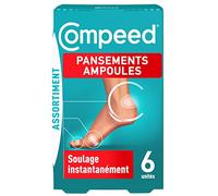 Compeed - 6 cerotti per fiale idrocolloidi - Assortimento di 3 formati diversi: medio (6,8 x 4,2 cm), piccolo (6 x 2 cm), punta (5,1 x 1,7 cm)