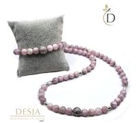 Competo Collana bracciale donna pietre dure naturali di Kunzite e Argento925