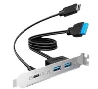 Comphic Adattatore pannello frontale 20Gbps USB3.2 Gen2x2, USB-C/USB a USB3.2 Tipo-E Key-A 20pin e 19Pin Connettori
