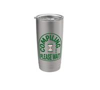 Compilazione? Attendere Compilare Digital Age Hourglass Humor Bicchiere termico in acciaio inox doppia parete