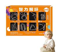 Compito di Pensiero a Filo | 8 Cinesi Anello Magico - Iron Link Unlock Interlock Gioco Brain Teaser Smooth Metal Wire Puzzle per Feste per Bambini Adulti
