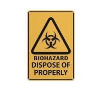 Compladeta Attenzione Biohazard smaltire correttamente inchiostro uv di alluminio a 12X8 pollici del segno stampato per la casa e l'affare