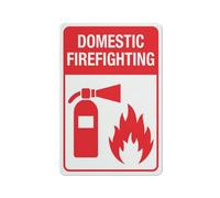 Compladeta Cartello antincendio domestico 20,3 cm x 30,5 cm, in alluminio antiruggine per esterni, targa in latta per casa, affari, cortile