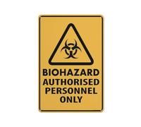 Compladeta Cartello con scritta "Caution Biohazard Authorised Personnel Only", 30,5 x 20,3 cm, ideale per giardino e cortile, decorazione da parete