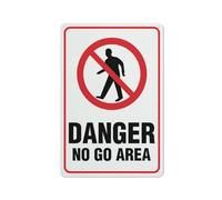 Compladeta Cartello con scritta "Danger No Go Area", decorazione divertente per casa, porta, ufficio, cortile, in alluminio antiruggine, 30,5 x 20,3 cm, fori preforati, resistente alle intemperie