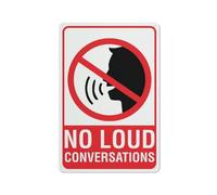 Compladeta Cartello con scritta "No Loud Conversations" per affari, 20,3 cm x 30,5 cm, in alluminio antiruggine, stampa UV, 4 fori preforati. Durevole/resistente alle intemperie