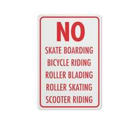 Compladeta Cartello con scritta "No Skateboarding Bicycle Riding Roller Blading Roller Skating Scooter Sign For House 30,5 cm x 20,3 cm Yard Sign, in alluminio di alta qualità, resistente al sole