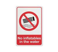 Compladeta Cartello da giardino con scritta "No Inflatables In The Water Sign For House", 30,5 x 20,3 cm, in alluminio di alta qualità, resistente al sole, antiruggine