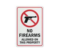 Compladeta Cartello in alluminio con scritta "No Firearms Allowed On This Property", 30,5 x 20,3 cm, resistente alle intemperie, per interni ed esterni