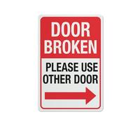 Compladeta Cartello in alluminio per porta rotta con scritta "Other Door Right Arrow", 30,5 x 20,3 cm, resistente alle intemperie, per interni ed esterni