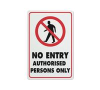 Compladeta Cartello in latta con scritta "No Entry Authorised Persons Only", per casa, cucina, fattoria, giardino, garage, decorazione da parete, 30,5 x 20,3