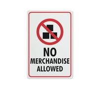Compladeta Cartello in latta con scritta "No Merchandise Allowed", 30,5 x 20,3 cm, ideale per giardino e cortile, decorazione da
