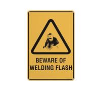 Compladeta Cartello in metallo con scritta "Caution Beware Of Welding Flash, 30,5 x 20,3 cm, alluminio antiruggine, multicolore
