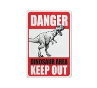 Compladeta Cartello in metallo con scritta "Danger Dinosaur Area Keep Out", 30,5 x 20,3 cm, in alluminio antiruggine, stampa a inchiostro UV, durevole/resistente alle intemperie, per esterni per la