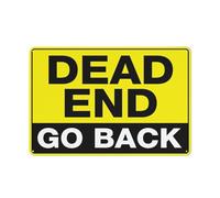 Compladeta Cartello in metallo con scritta "Dead End Go Back", 30,5 x 20,3 cm, in alluminio antiruggine, stampa a inchiostro UV, durevole/resistente alle intemperie, per la casa