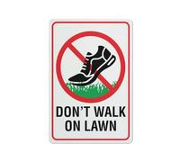 Compladeta Cartello in metallo con scritta in lingua inglese "Don't Walk On Law", 30,5 x 20,3 cm, in alluminio antiruggine, multicolore