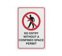 Compladeta Cartello in metallo con scritta "No Entry Without A Confined Space Permit", 30,5 x 20,3 cm, in alluminio antiruggine, multicolore