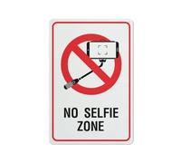 Compladeta Cartello in metallo con scritta "No Selfie Zone", 30,5 x 20,3 cm, con fori preforati per un facile montaggio in interni o esterni, per porte o cancelli di recinzione